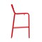 Emma and Oliver Rennes Armless Powder Coated Steel Stool with 2 Slat Back for Indoor-Outdoor Use